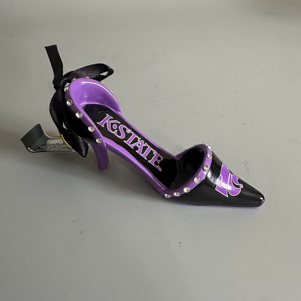 NWT K-State Kansas Wildcats Christmas Ornament Purple High Heel Shoe‎ Stiletto